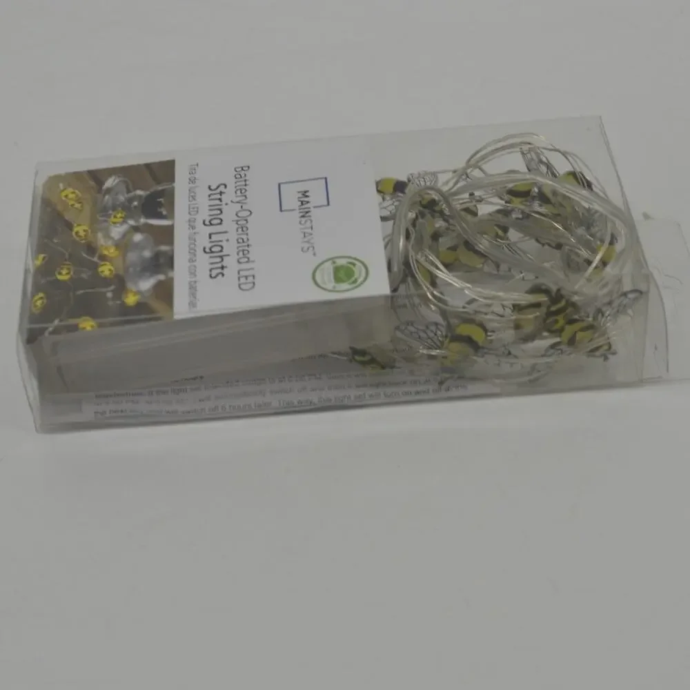 Mainstays Honey Bee Yellow String Light Battery Operated